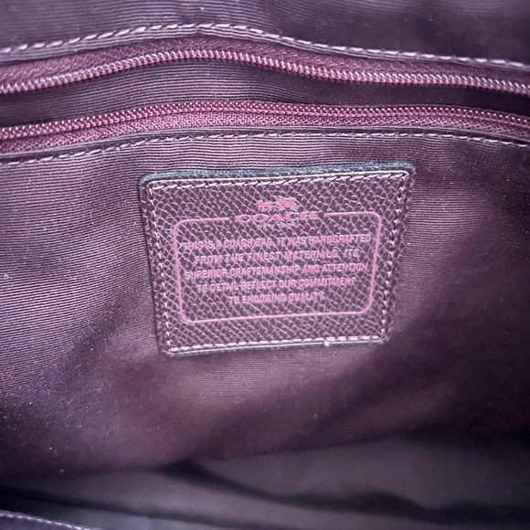 Coach Deep Burgundy Leather Tote - Picture 9 of 12